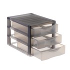 Файл-кабинет 3-секционный СТАММ, сборный, серый тонированный корпус - Фото 2