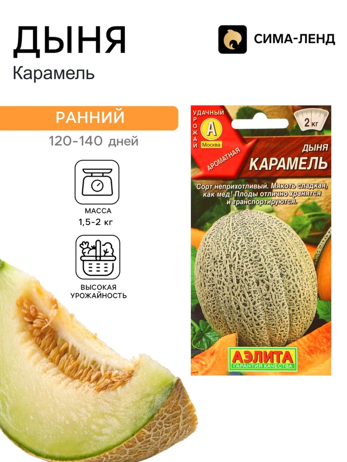 Семена Дыня «Карамель», 1 г, «Аэлита» - Фото 1