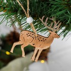 Новогодняя подвеска «Золотой олень», цвет натуральный - Фото 2