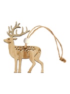 Елочная игрушка «Золотой олень», деревянная - Фото 3