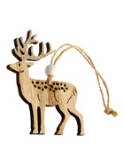 Елочная игрушка «Золотой олень», деревянная - Фото 4