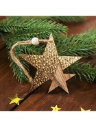 Елочная игрушка Лесная мастерская «Звездный путь», золотая - Фото 2