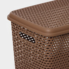 Ящик для хранения с крышкой «Ротанг», 23 л, 45×30×26,5 см, цвет коричневый - фото 8424276
