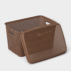 Ящик для хранения с крышкой «Ротанг», 23 л, 45×30×26,5 см, цвет коричневый - фото 8424278