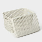 Ящик для хранения с крышкой «Ротанг», 23 л, 45×30×26,5 см, цвет белый - фото 8424282