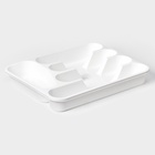Лоток для столовых приборов IDEA, 26×33.5×4.8 см, пластик, белый - Фото 3