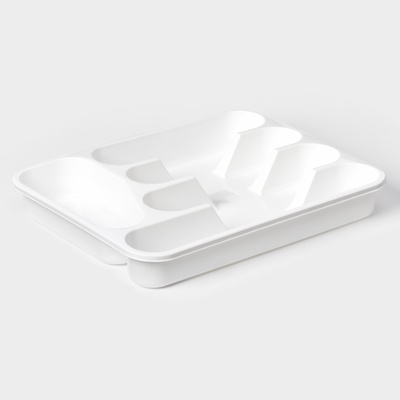 Лоток для столовых приборов IDEA, 26×33.5×4.8 см, пластик, белый