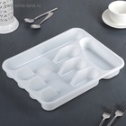 Лоток для столовых приборов IDEA, 26×33.5×4.8 см, пластик, белый - Фото 2