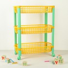Этажерка для игрушек на колёсах 3-х секционная «Конфетти», цвет жёлтый - фото 8742434