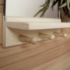 Полка - вешалка для бани и сауны «Классика», 36×25 см, настенная с зеркалом, липа, 3 крючка, «Добропаровъ» - Фото 3