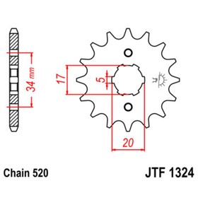 

Звезда ведущая JTF1324-14, F1324-14, JT sprockets