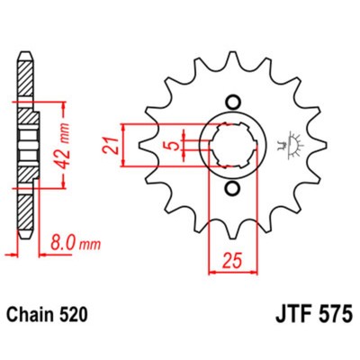 Звезда ведущая JTF575-16, F575-16, JT sprockets, цепь 520, 16 зубьев