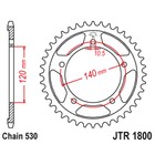 Звезда ведомая JTR1800-40, R1800-40, JT sprockets, цепь 530, 40 зубьев - Фото 2