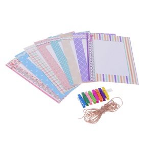 Набор фоторамок на прищепках «Солнечный день», верёвка, прищепки, фоторамки 8 шт., размер: 18×13 см  (артикул 3588784)  большой выбор товаров оптом и в розницу по низким ценам с доставкой