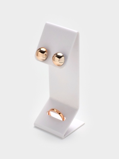 Подставка под серьги и кольцо QF, 4×4×11.5 см, оргстекло 2 мм, белая