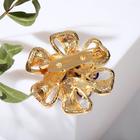 Брошь «Цветок», цвет бело-синий в золоте - Фото 2