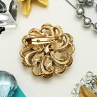 Брошь «Цветок» двойной, цвет бело-морской в золоте - Фото 2