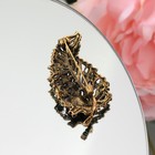 Брошь «Лист весенний» ажурный, цвет зелёный в чернёном золоте - Фото 3