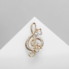 Брошь «Скрипичный ключ» и нотки, цвет белый в золоте - Фото 3