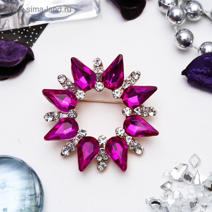 Брошь «Сияние» ореол, цвет розовый в розовом золоте - Фото 1