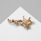 Брошь «Птица счастья», цвет бело-голубой в золоте - Фото 3