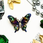 Брошь «Бабочка» дарк, цветная в золоте - Фото 1