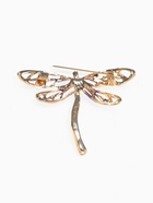 Брошь «Стрекозка» радужная, сине-фиолетовая в золоте - Фото 3