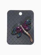 Брошь «Стрекозка» радужная, сине-фиолетовая в золоте - Фото 5