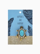 Брошь «Черепашка» панцирь под бирюзу, голубая в чернёном золоте - Фото 2