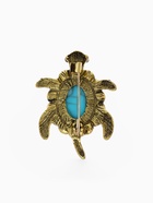 Брошь «Черепашка» панцирь под бирюзу, голубая в чернёном золоте - Фото 3