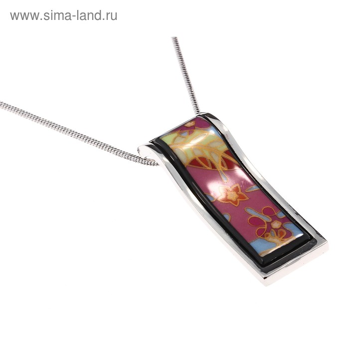 Кулон «Валенсия» прямоуг. забава d=4*1,3 см + цепочка, 45см - Фото 1