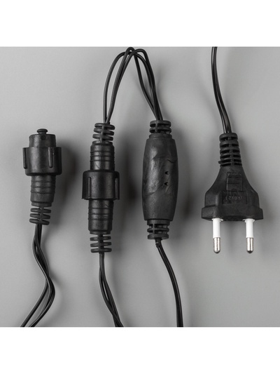 Гирлянда «Бахрома» 4×0.6 м, IP44, тёмная нить, 180 LED, свечение белое, мерцание белым, 220 В
