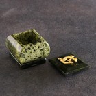 Шкатулка "Коронованная ящерица", 5х5х5 см, натуральный камень, змеевик - фото 319980123