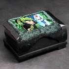 Ларец "Хозяйка медной горы №3" 15х10х7 см, каменная крошка, змеевик 3956990 - фото 16957433