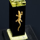 Набор настольный с часами «Скрепка», ручкой, визитницей, 17×8.5×18 см, змеевик 3957008 - фото 16551334