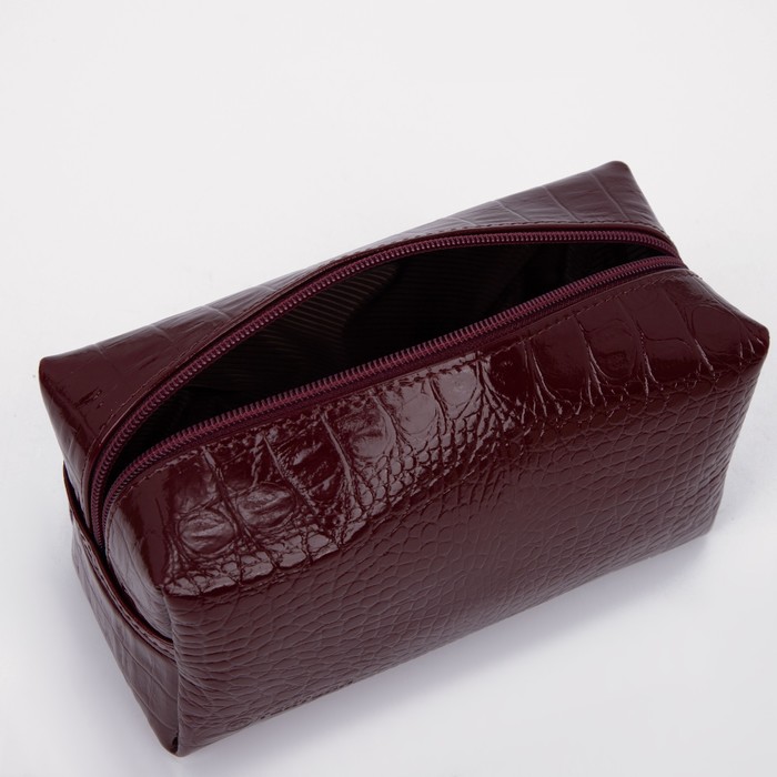 Косметичка на молнии, цвет бордо кайман 17625