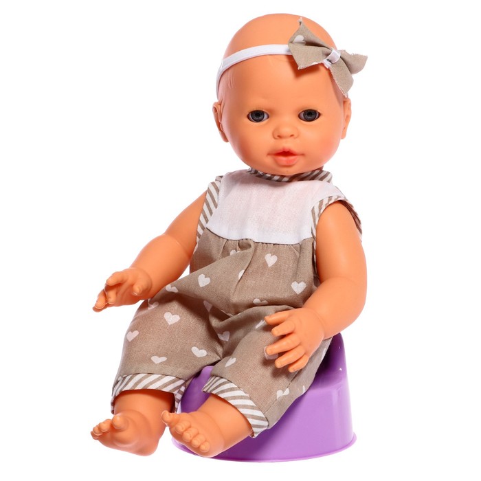 Пупс «Забавный» с соской, бутылочкой и горшком, 35 см, в пакете 44378