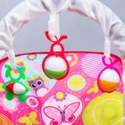 Шезлонг-качалка для новорождённых «Цветы», игровая дуга, съёмные игрушки МИКС - Фото 3