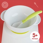 Набор детской посуды «Друзья», 3 предмета: тарелка на присоске, крышка, ложка, цвет зелёный - фото 8424879