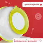 Набор детской посуды «Друзья», 3 предмета: тарелка на присоске, крышка, ложка, цвет зелёный - фото 4258370