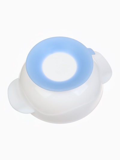 Тарелка на присоске из силикона M&B «Сладкий малыш», в наборе крышка, ложка, голубой