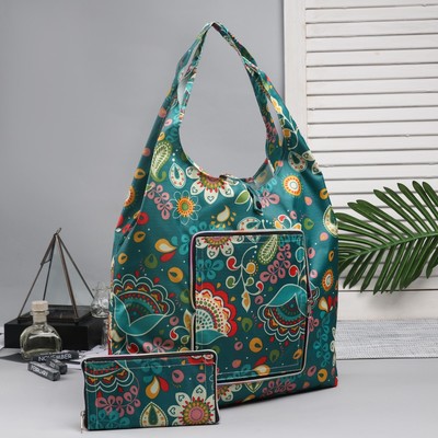 Сумка хозяйственная, трансформируется в кошелёк, водонепроницаемая, цвет зелёный