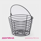 Фруктовница Доляна, 19.5×19.5×13 см, чёрная - Фото 1