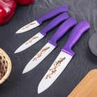 Набор керамических ножей «Сакура», 4 предмета: лезвие 7 см, 9,5 см, 12,5 см, 15 см - Фото 2