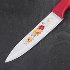 Нож кухонный керамический "Красная роза", лезвие 12,5 см, красная рукоять - Фото 2