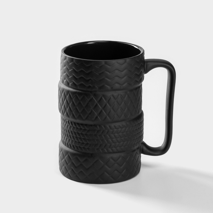 Кружка «Шины», 460 мл, керамика, чёрная - Фото 1