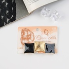 Заколка - автомат для волос «Геометрия», три квадрата, 7.5 см, тёмная эмаль (комплект 2 шт) - фото 52994720