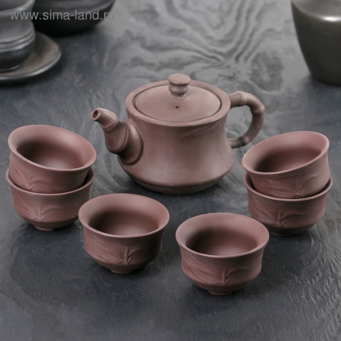Набор для чайной церемонии керамический «Чайный домик», 7 предметов: чайник 150 мл, 6 чашек 50 мл - Фото 1