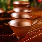 Набор для чайной церемонии керамический «Кафей», 9 предметов: 6 пиал 70 мл, чайник 300 мл, чахай 260 мл, фильтр с подставкой, цвет коричневый - Фото 2