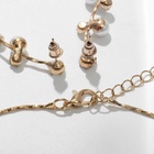 Набор 2 предмета: серьги, колье «Изумление» ветвь, цвет белый в золоте, 42 см - Фото 3